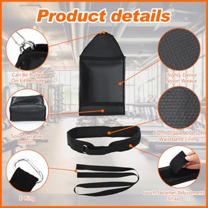 Weight Sled Trainer Adjustable, Upgrade Sandbag Resistance Workout Push Sled Trainer with 3 Weight Sandbags for Sprinter Speed Training Running Indoor Outdoor