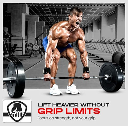 Weight Lifting Hooks for Deadlift, Pull Ups & Rows – Heavy Duty Wrist Support Grips to Lift Heavier, Reduce Grip Fatigue & Improve Performance – Padded Straps for Men & Women (Pair of 2)