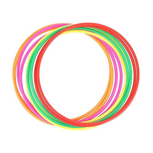 Crystallove 12pcs Plastic Random Color Toss Rings for Carnival Garden Backyard Outdoor Games (9.4 Inch)