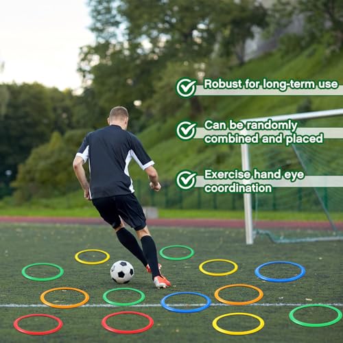 Agility Rings Speed and Agility Training Rings Exercise Speed Circle Jumping Hoops for Training Toss Equipment - color: Red, size: 15 Inch