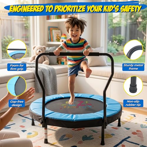 40''- 48'' Toddler Trampoline - ASTM Approved – 3ft/4ft Trampoline for Toddlers 3-5 Age - Trampoline with Safety Enclosure - Perfect Toddler Gift- Max 130 LB