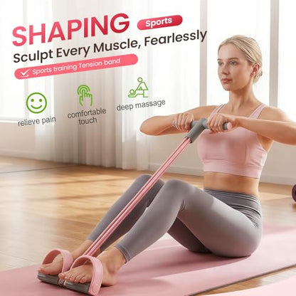Pedal Resistance Bands with Handles, Elastic Yoga Resistance Band, Rubber Foot Pedal Resistance Bands Exercise Equipment, Stretching Workout Fitness Bands for Abdomen, Waist, Arm, Leg