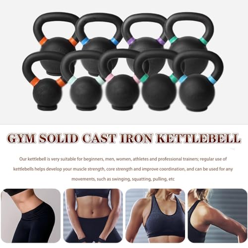 Kettlebell Weights Gym Solid Cast Iron Kettle Bells, Home Strength Training Dumbbell, Thickened Rubber Base, Sports Equipment(Dark green-10kg)