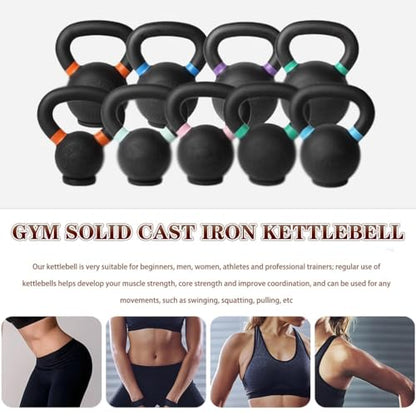 Kettlebell Weights Gym Solid Cast Iron Kettle Bells, Home Strength Training Dumbbell, Thickened Rubber Base, Sports Equipment(Dark green-10kg)