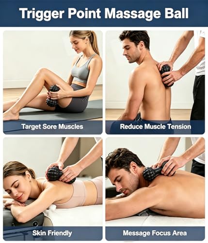 Peanut Foot Massage Ball Deep Tissue Myofascial Release Tool for Plantar Fasciitis Relief Dual Trigger Point Massager for Tight Muscles Fascia Ball for Home Office Gym Travel Blackroller