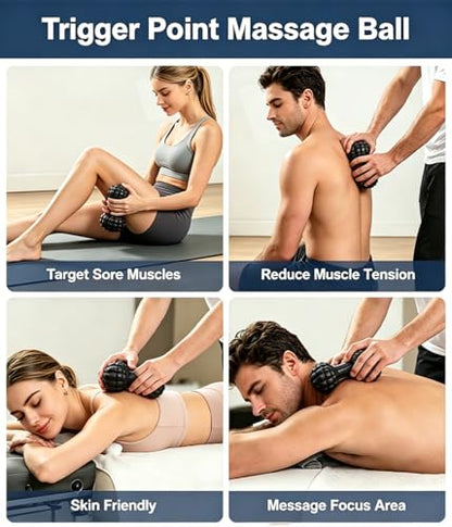 Peanut Foot Massage Ball Deep Tissue Myofascial Release Tool for Plantar Fasciitis Relief Dual Trigger Point Massager for Tight Muscles Fascia Ball for Home Office Gym Travel Blackroller