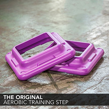 The Step Original Health Club Aerobic Step Riser, Violet, Pair (91123)