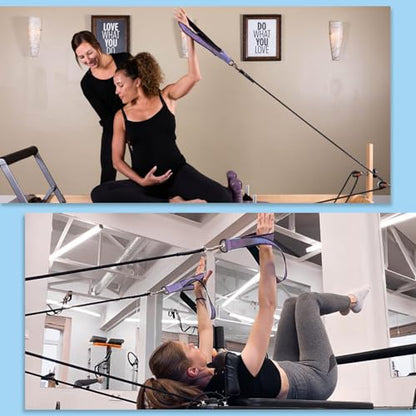 2PCS Pilates Double Loop Straps for Reformer Feet - Fitness and Yoga Equipment - D-Ring Exercise Straps for Gym and Home Workouts