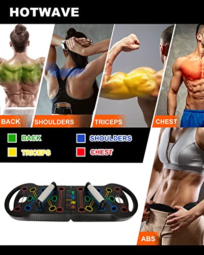 Push Up Board with Twister Arm Exerciser, Portable Foldable 20 in 1 Push Up Bar at Home Gym & Adjustable Spring Workout Bar, Forearm Triceps Chest Enhanced Exercise Strengthener