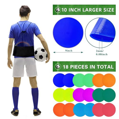 Poly Spot Markers 4.73 inch/10 inch 12 Pcs Non-Slip Rubber Agility Training Markers Floor Dots Flat Field Cones for Football, Soccer, Basketball, School Exercise Drills, Dance Practice