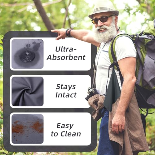 10 Pcs Quick Dry Microfiber Camping Towels 25x32 cm, Dark Gray - color: Dark Gray
