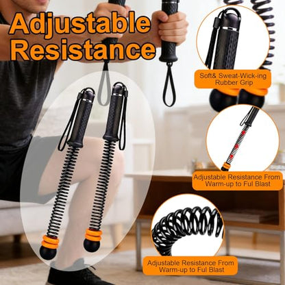 Adjustable Ropeless Battle Ropes, Heavy Duty Portable Cordless Battle Ropes, Suitable for Silent Fitness Tool for Total-Body Sculpting, Cardio and Fat Burn, Home Gym Strength