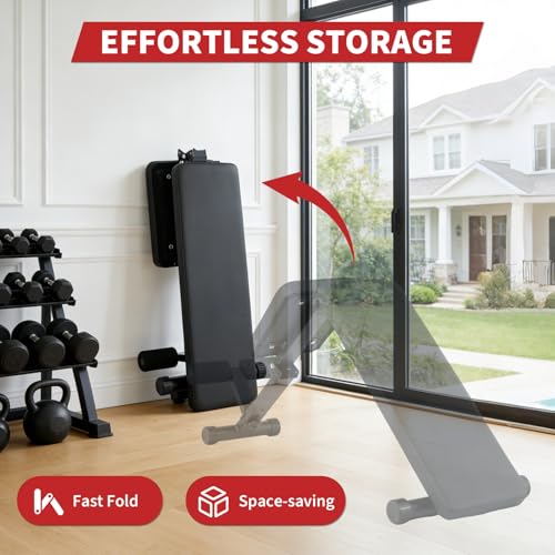 Adjustable Weight Bench, Foldable Flat Incline Decline Workout Bench & All-in-One Home Gym Training Station, Multi-Style & Weight Capacity Optional for Full Body Strength Training