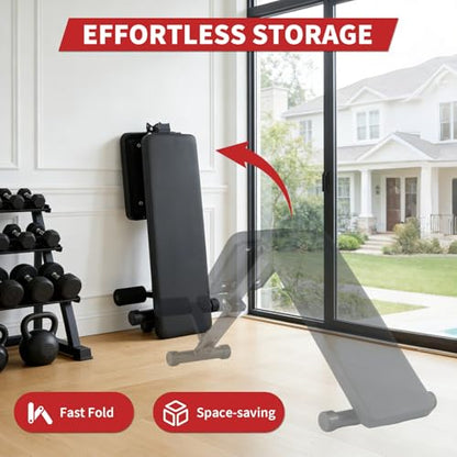 Adjustable Weight Bench, Foldable Flat Incline Decline Workout Bench & All-in-One Home Gym Training Station, Multi-Style & Weight Capacity Optional for Full Body Strength Training