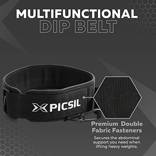 PICSIL Dip Belt, Weighted Belt, Weightlifting Belt for Training, Fitness, Gym (Large)