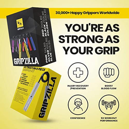 GRIPZILLA Grip Strength Trainer 50-300lb, Hand Gripper Strengthener Workout Kit,Metal No Slip Heavy Duty Hand Strengthening Device, Forearm Exerciser and Wrist Strengthener