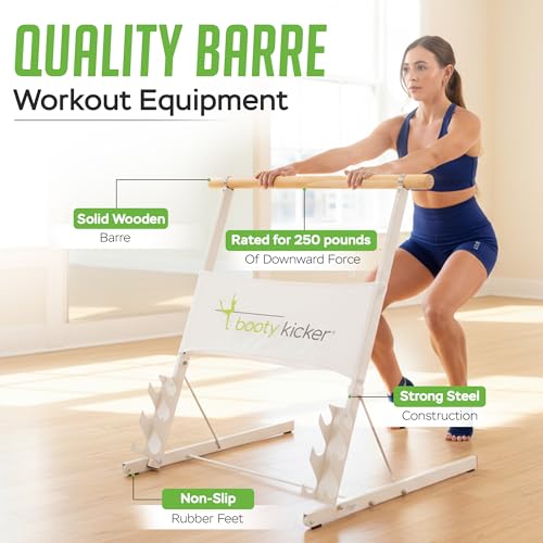 Portable Folding Exercise Bar for Barre, Balance and Ballet Home Workouts, Strong Freestanding Stable Design