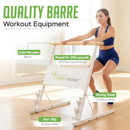 Portable Folding Exercise Bar for Barre, Balance and Ballet Home Workouts, Strong Freestanding Stable Design