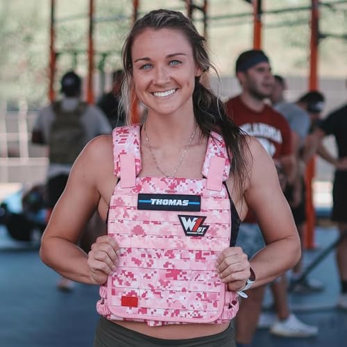 Weighted Vest – Adjustable 14–60 lb Capacity for Men and Women, Weight Vest for Training, Strength & Functional Fitness, Durable Workout Vest, Plates Sold Separately - color: Pink