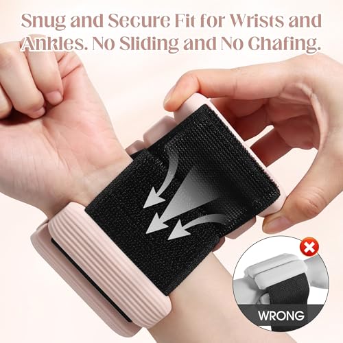 Wrist Weights Set, 2Pack Adjustable Ankle Weights for Women/Men(1 lb Each), Silicone Weighted Bangles for Yoga, Pilates, Running & Walking, Arm & Leg Weights - color: Beige