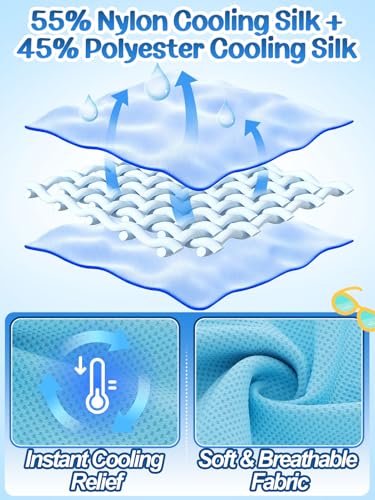 4 Pack Mini Cooling Towels (30"x9") - Kids Cooling Towel, Soft Breathable Cooling Neck Wraps with UPF 50 Sun Protection for Boys Girls Running Exercise Parent-child Activities School Outdoor Sports