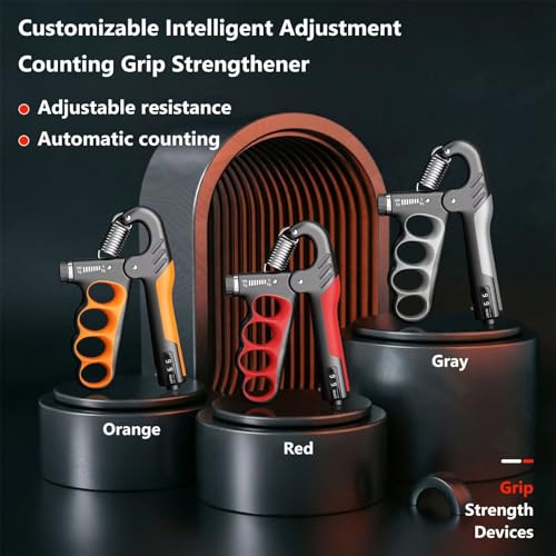 Grip Strength Trainer Forearm Strengthener, 11-221 lbs Adjustable Resistance, Automatic Counting, Ergonomic Design, Ideal Device for Grip Strengthening, Arthritis Relief, Hand Physical Therapy & Rehab