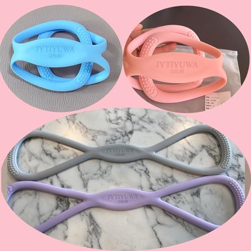 Resistance Bands with Handles,Figure 8 Resistance Band Elastic Fitness Bands Exercise Band for Home Yoga Gym Workout - color: Purple-15LB+Blue-25LB