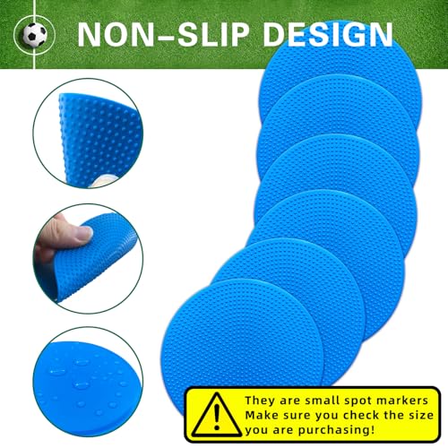 Poly Spot Markers 4 inch/9 inch Non-Slip Rubber Agility Training Markers Floor Dots Flat Field Cones for Football, Soccer, Basketball, School Exercise Drills, Dance Practice - style: 4.73 inch 24 Pcs Blue (TPE)