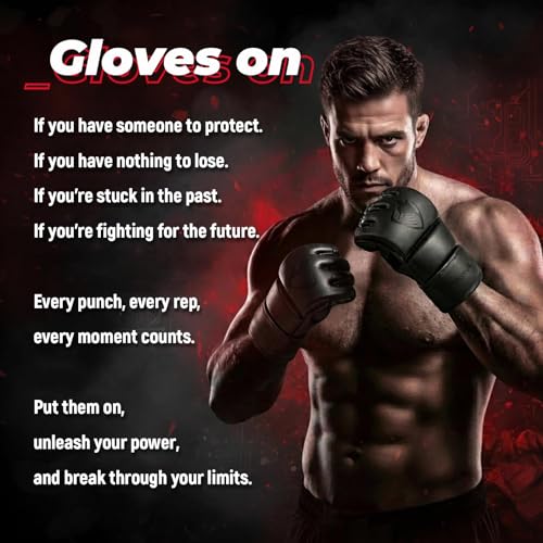 MMA Gloves Sparring for Men– Open Palm Training Gloves for Grappling, Kickboxing, Muay Thai, Youth Self-Defense, Heavy Bag Workouts – Durable Synthetic Leather with Wrist Support