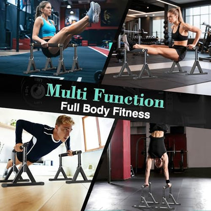 GanFindX Wooden Parallel Bars 12/10-14" 600LB Capacity for Home Gym - size: 10-14"