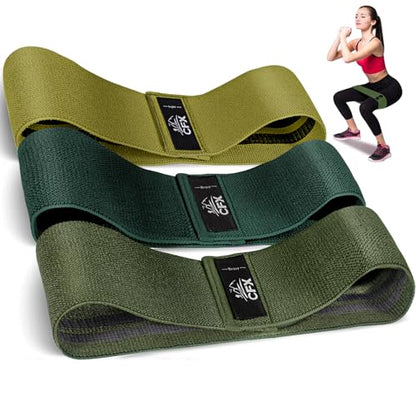 Resistance Bands Set, Exercise Bands with Non-Slip Design for HIPS & Glutes, 3 Levels Workout Bands for Women and Men, Booty Bands for Home Fitness, Yoga, Pilates