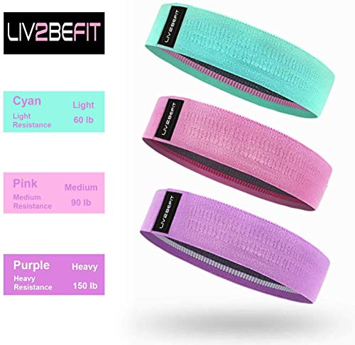 Non Slip Resistance Booty Bands, 3 Levels Fabric Workout Bands Exercise Bands Glute Bands Non Slip Hip Bands Booty Bands for Squat Glute Hip Training