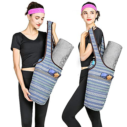 Yoga Mat Bag With Large Size Pocket and Zipper Pocket, Strap Bag, Fit Most Size Mats, Bags and Carriers for Women