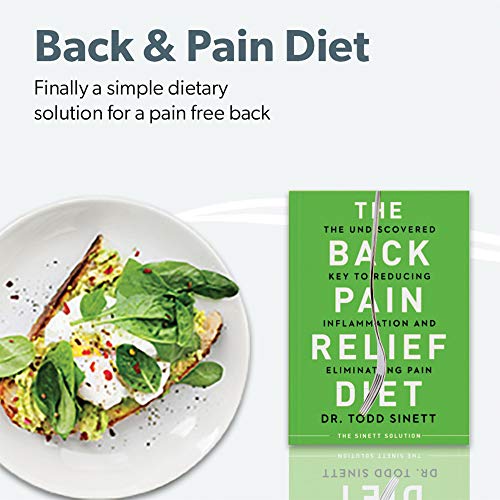 (Grey) + The Back Pain Relief Diet Book, Lower & Upper Back Stretcher For Lumbar Support, Spine Alignment & Back Pain Relief By Dr. Sinett