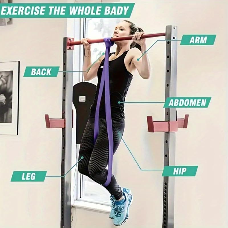Resistance Bands, Pull-Up Assist Straps for Muscle Training, Non-Slip, Various Tension Levels, Fitness Equipment for Home and Outdoor Use - color: black