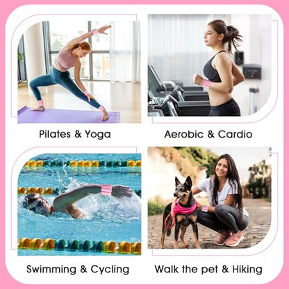 Wrist Weights, Adjustable Wrist Ankle Weights for Women and Men (1 lb Each), 2Pack Wearable Silicone Bracelets Suitable for Walking, Yoga, and Gym, Arm & Leg Workout, 2lb - color: Pink