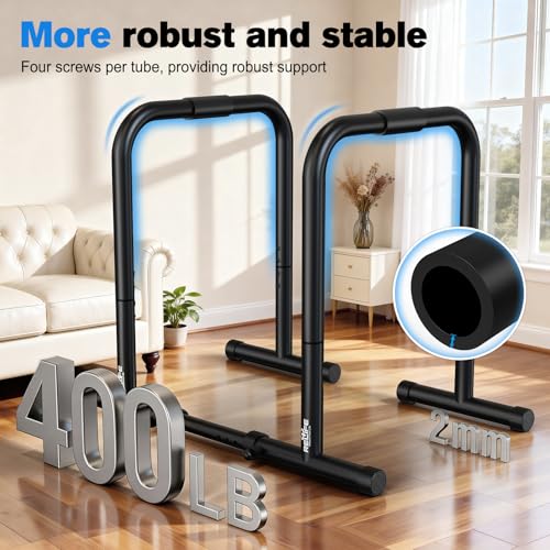RELIFE REBUILD YOUR LIFE Dip Bar for Home Gym Training 400LBS Parallel Bars - color: Black