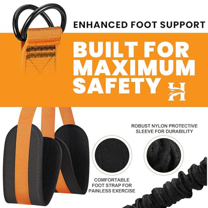 Adjustable Pull Up Assistance Bands with Foot and Knee Support, Heavy Duty Resistance Bands for Pull Up Bar, Full Body Strength Training System for Home Gym, Pull Up Assist Bands with Handles and Bag