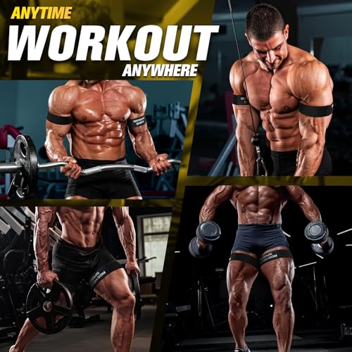 BFR Booty Bands for Men/Women Glutes, Blood Flow Restriction Bands Plan for Legs &Hip Building, Adjustable Velcro Occlusion Bands Workouts,Quality Fabric Bands for Squat Butt &Thigh