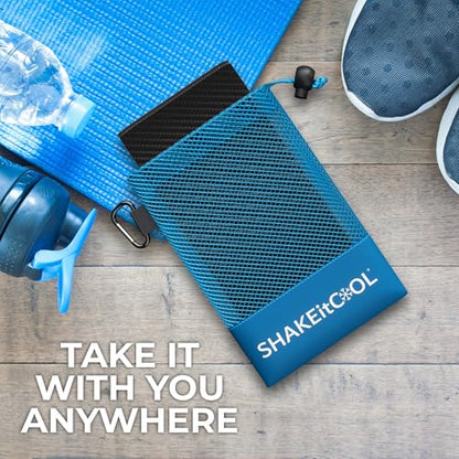Extended Size Cooling Towel – Be Cool in Style - Heat Relief, Soft, Lightweight, Sun Protection, Easy Clean - Perfect for Biking, Hiking, Running, Yoga, Golf, Gardening - Carbon Fiber M - color: Carbon Fiber