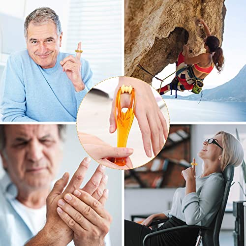 2 Finger Massager Roller & 5 Acupressure Rings - Arthritis Pain Relief & Trigger Finger Therapy Tool - Manual Hand Circulation Massagers for Carpal Tunnel, Rock Climbing Recovery & Gifts