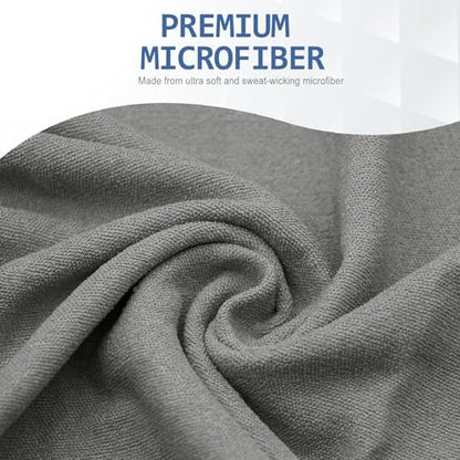 Eunzel Hot Yoga Towel - Microfiber Non Slip Yoga Mat Towel with Grip Dot Sweat Absorbent Towel for Hot Yoga, Pilates and Fitness 72" x 24", Grey/Blue - color: Grey/ Blue