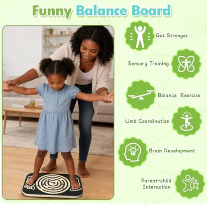 Balance Board Maze for Kids, 17.5 IN Toddlers Wobble Board for Training