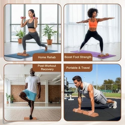 Cork Balance Board - Ankle & Foot Strengthener Kit for Physical Therapy, Plantar Fasciitis Recovery, Core Stability, Enhanced Foot Function, Mobility and Prevent Falls | Balance Trainer