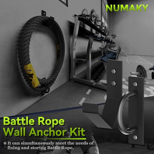 Heavy Duty Battle Rope Wall Anchor with Storage Hook – Includes Screws & Washers for Secure Mounting | Durable Steel Battle Rope Holder for Home and Gym Use