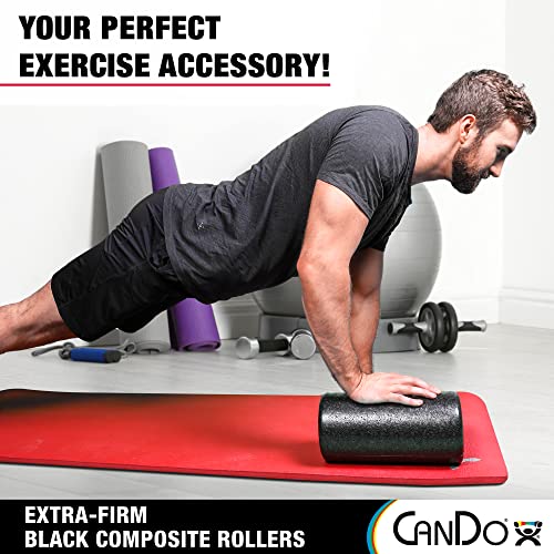 CanDo Black Composite High-Density Foam Rollers for Muscle Restoration Massage Therapy Sport Recovery and Physical Therapy 6" x 18" Round - size: 6" x 18", style: Round