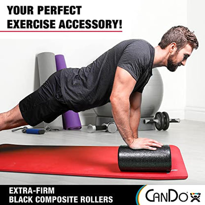 CanDo Black Composite High-Density Foam Rollers for Muscle Restoration Massage Therapy Sport Recovery and Physical Therapy 6" x 18" Round - size: 6" x 18", style: Round
