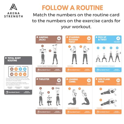 Workout Cards - Instructional Fitness Deck for Booty Band Workouts, Beginner Fitness Guide for Resistance Band Training Exercises at Home. Includes Workout Routines. - style: Dumbbell (Part 1)