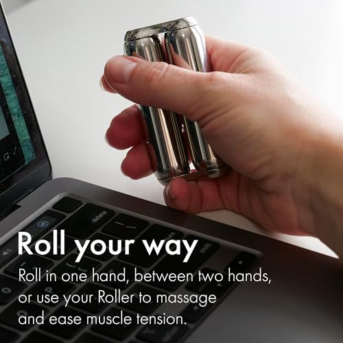 ONO Roller - Handheld Fidget Toy for Adults | Help Relieve Stress, Anxiety, Tension | Promotes Focus, Clarity | Compact, Portable Design (Natural, Junior Size - Stainless Steel) - size: Junior Size, style: Stainless Steel - Natural