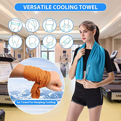 Cooling Towel, Cooling Towels for Neck,40" x 12"Ice Towel for Instant Cooling Relief, Soft Breathable Chilly Towel, Perfect Yoga, Golf, Sports, Gym, Workout, Athletes Towel (1PC-Orange)
